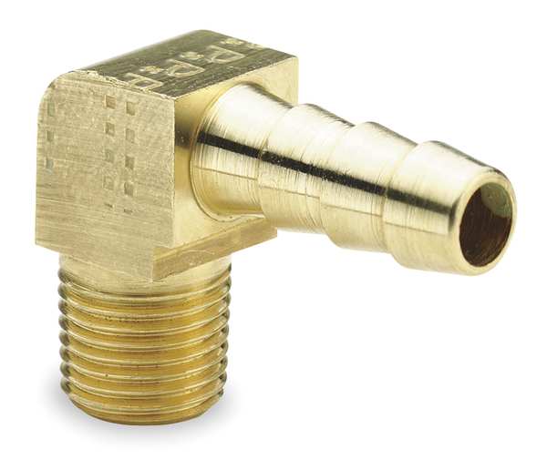 90 Degrees Elbow Crimped or Hose Clamp, 1/2 in Hose I.D, 1/2 in Thread