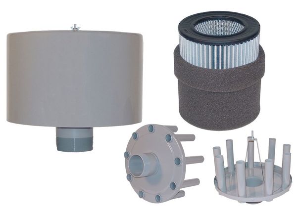 Silencer, 4 In MNPT Out, 520 CFM Max, Poly