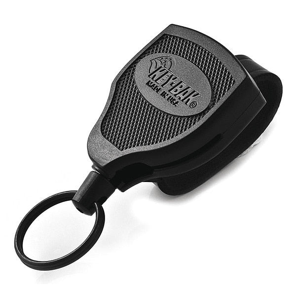 Key Reel, Split Ring Type, 1 1/4 in Ring Size, Black