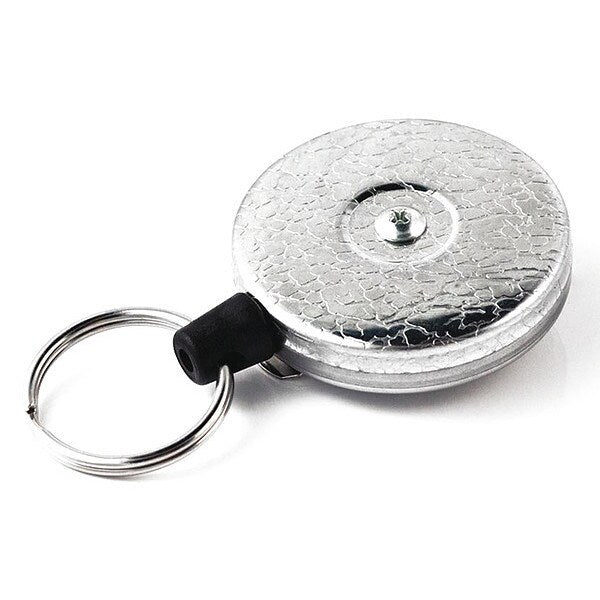Key Reel, Split Ring Type, 1 1/8 in Ring Size, Silver