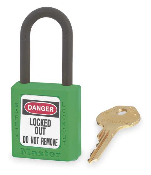 Lockout Padlock, KD, Green, 1-3/4