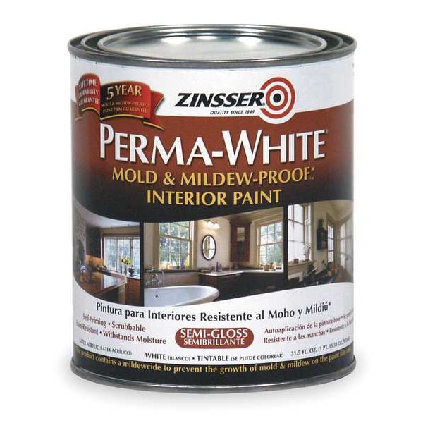 Interior Paint, Semi-Gloss, WaterBase, Semi-gloss, 1 qt