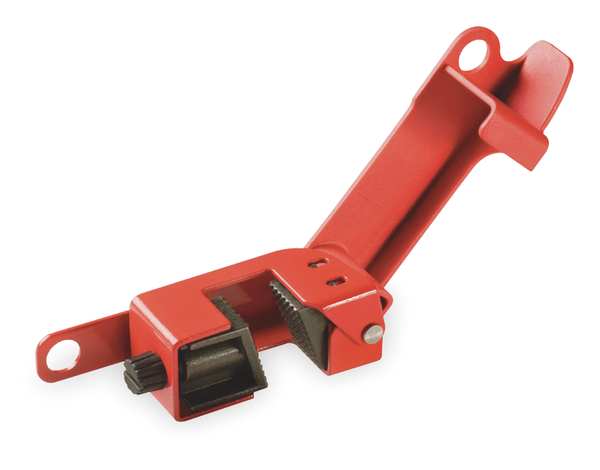 Circuit Breaker Lockout Combo Pack, Clamp-On, For 120/277V AC Volt, Steel, Red