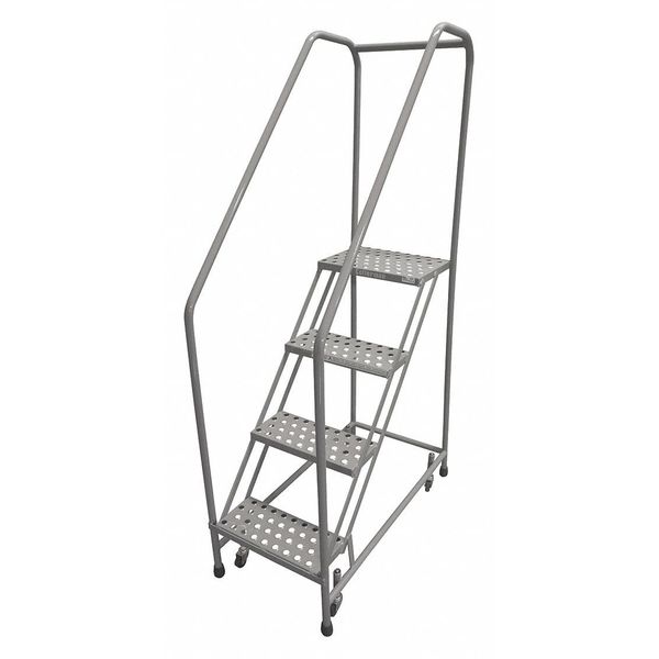 70 in H Steel Rolling Ladder, 4 Steps