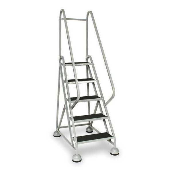 75 in H Steel Rolling Ladder, 5 Steps