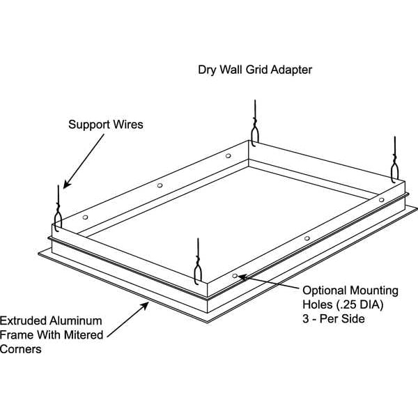 Drywall Grid Adapter Kit, F/2x2ft Troffer
