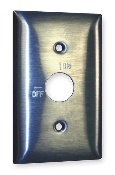 Security Opening Wall Plates, Number of Gangs: 1 Stainless Steel, Brushed Finish, Silver