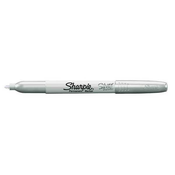 Permanent Marker, Fine Tip Metallic Silver PK12