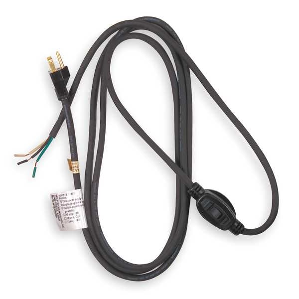 Power Cord, 5-15P, SJT, 8 ft., Blk, 10A, 16/3