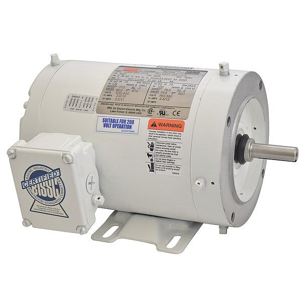 Washdown Motor, 3 Ph, TENV, 3/4 HP, 3450 rpm