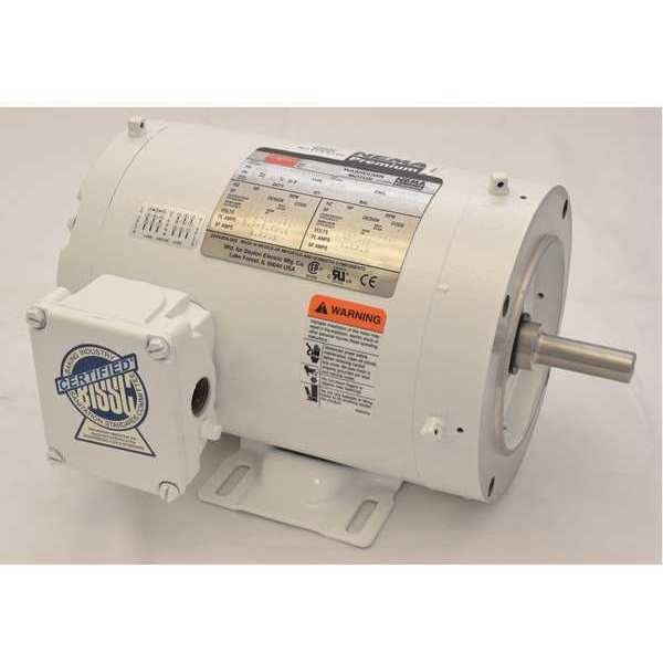 Washdown Motor, 3 Ph, TENV, 1/2 HP, 1725 rpm