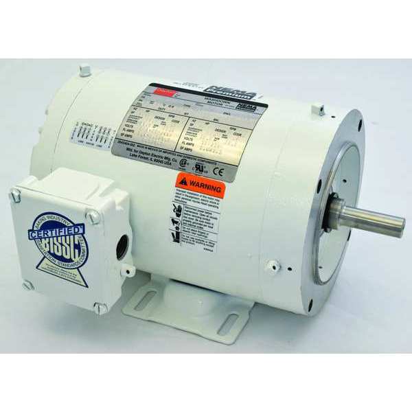 Washdown Motor, 3 Ph, TENV, 3/4 HP, 1725 rpm