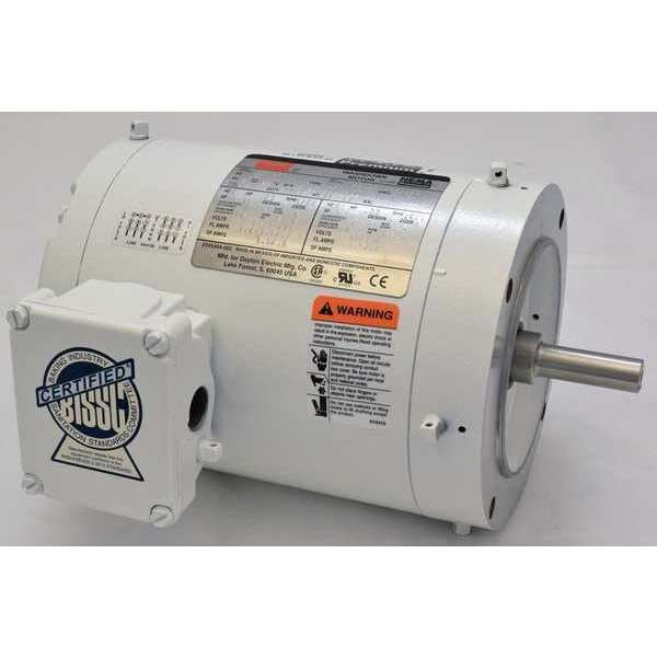 Washdown Motor, 3 Ph, TENV, 1/3 HP, 1725 rpm