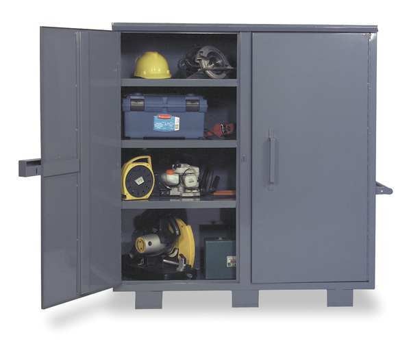 16 ga. ga. Steel Storage Cabinet, 61-1/8 in W, 62 in H, Stationary