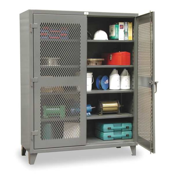 12 ga. Steel Storage Cabinet, 60 in W, 78 in H, Stationary