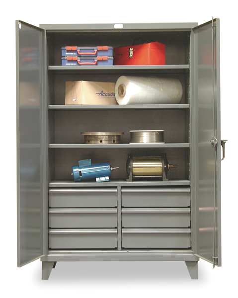 12 ga. Steel Storage Cabinet, 60 in W, 78 in H, Stationary