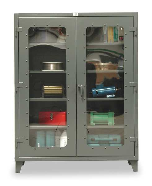 12 ga. Steel Storage Cabinet, 48 in W, 78 in H, Stationary