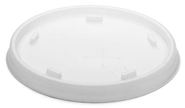 Lid for 8 oz. Hot/Cold Cup, Flat, Identification Buttons, Straw Slot, Clear, Pk1000