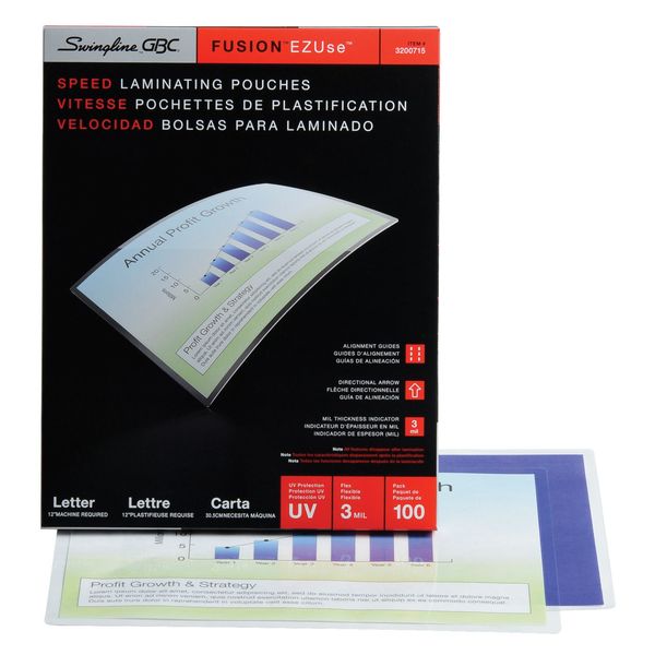 Heat Laminating Pouches, 11-1/2x9in, PK100