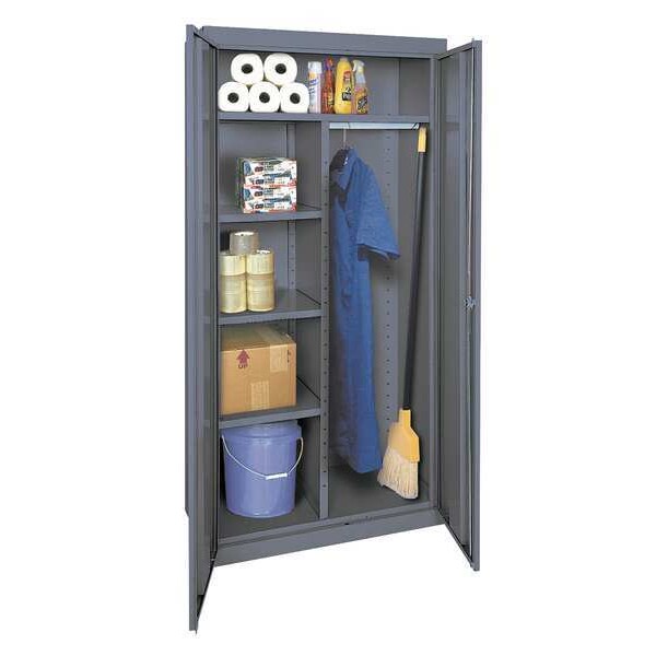 24 ga. ga. Steel Storage Cabinet, 36 in W, 72 in H, Stationary