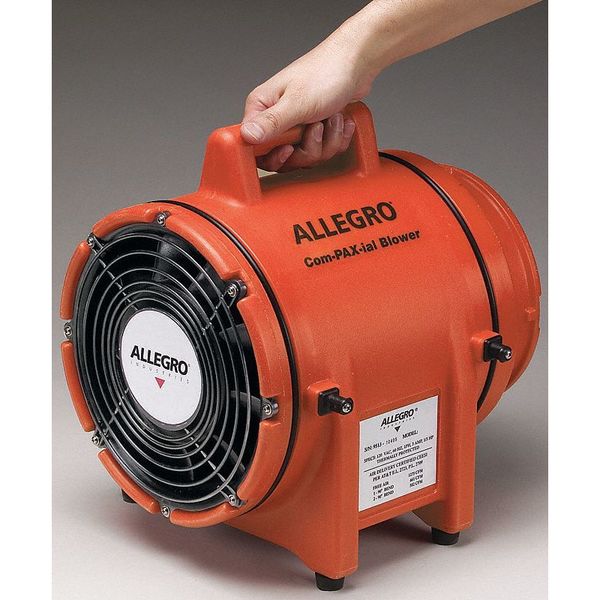 Confined Space Fan, Axial, Blower/Fan Speed 3,200 RPM, 25 ft Duct, 8 in Duct Dia