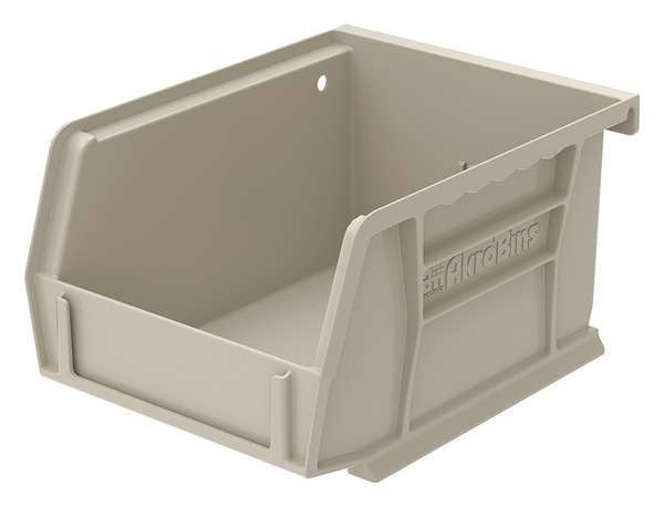 Hang & Stack Storage Bin, Stone, Plastic, 5 3/8 in L x 4 1/8 in W x 3 in H, 10 lb Load Capacity