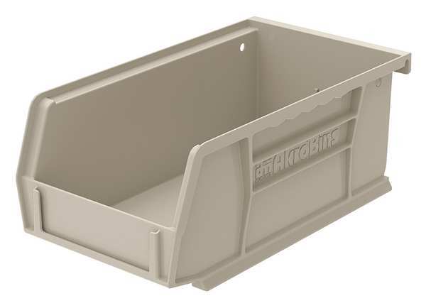 Hang & Stack Storage Bin, Beige, Plastic, 7 3/8 in L x 4 1/8 in W x 3 in H, 10 lb Load Capacity