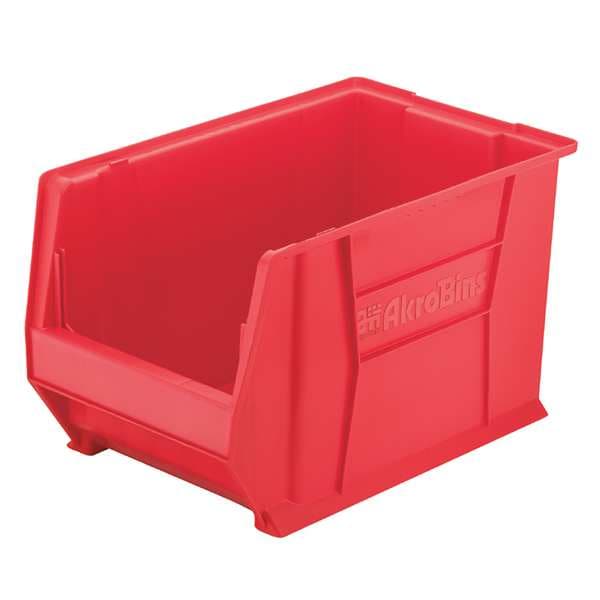 Hang & Stack Storage Bin, Blue, Plastic, 18 in L x 11 in W x 10 in H, 60 lb Load Capacity