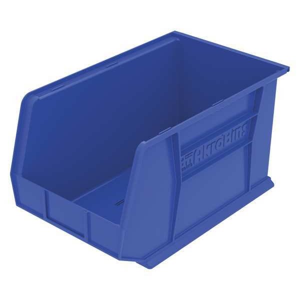 Hang & Stack Storage Bin, Blue, Plastic, 18 in L x 11 in W x 10 in H, 60 lb Load Capacity