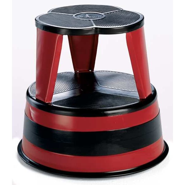 2 Steps, Steel Step Stool, 350 lb. Load Capacity, Silvertone