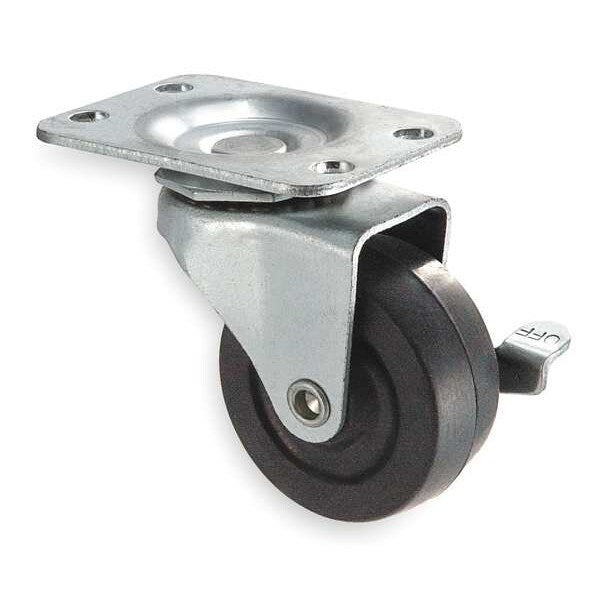 Swivel Plate Cstr, Rbbr, 3 in, 100 lb, Dlrin