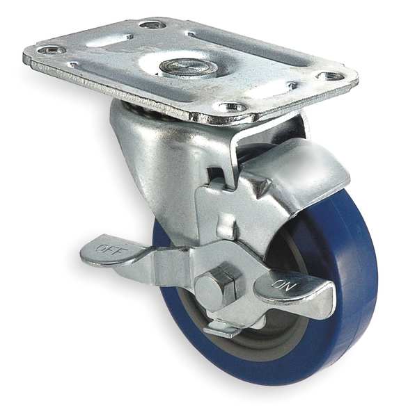 Swivel Plat Castr, Polyurthan, 3 in, 125 lb