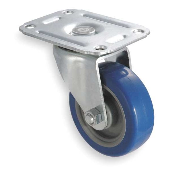 Swivel Plate Caster, Poly, 5 in., 145 lb., D
