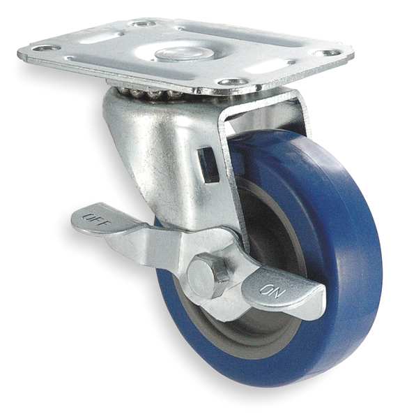 Swivel Plat Castr, Polyurthan, 5 in, 145 lb