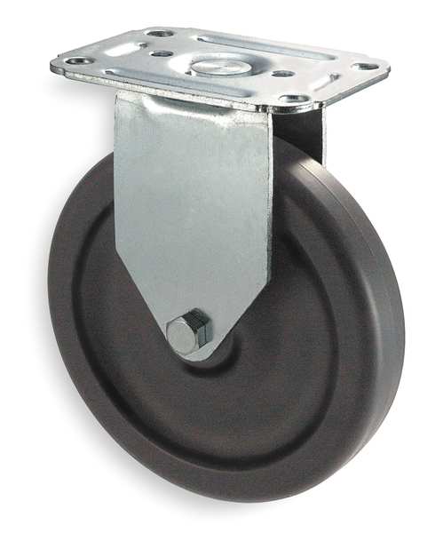 Rgd Plat Caster, Polyolefin, 2 in., 100 lb.