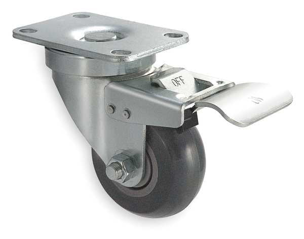 Swivel Plate Caster, Poly, 4 in., 350 lb., C