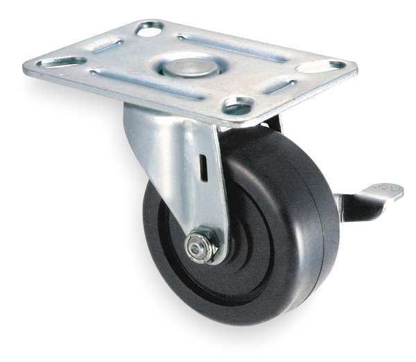 Swivel Plat Cstr, Polyolfin, 3 in, 210 lb, A