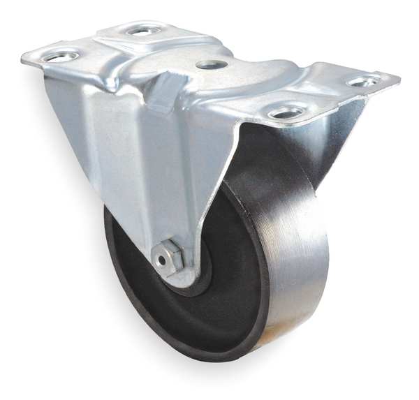 Rgd Plate Castr, Cast Irn, 4 in, 450 lb, Blk
