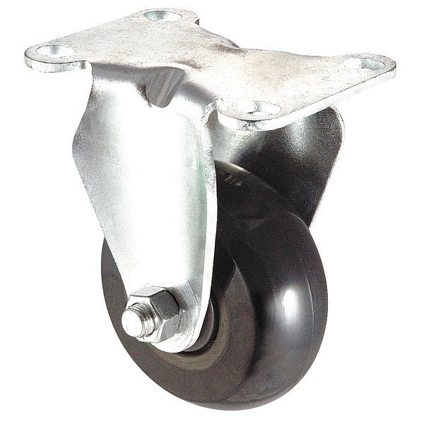 Rigid Plate Caster, Polye, 5 in., 350 lb.