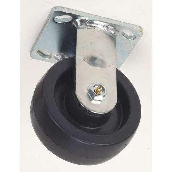 Rigid Plate Caster, Polyolfin, 6 in, 900 lb