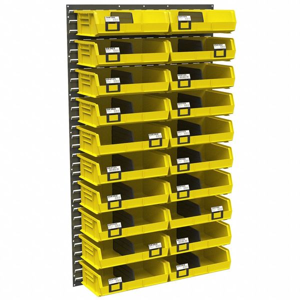 Steel Louvered Panel, 36 in W x 5/16 in D x 61 in H, Gray