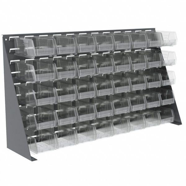 Steel Louvered Bench Rack, 36 in W x 8 in D x 20 in H, Gray