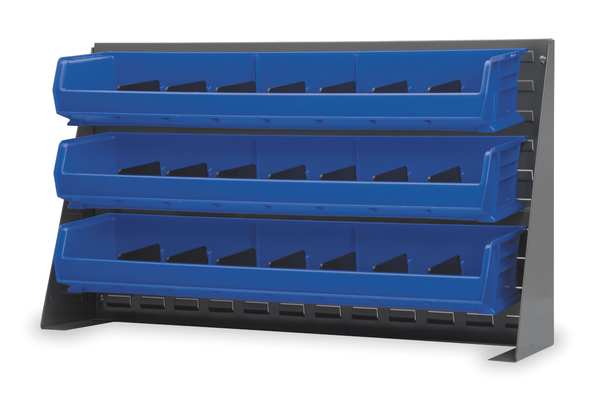 Steel Louvered Bench Rack, 36 in W x 8 in D x 20 in H, Gray