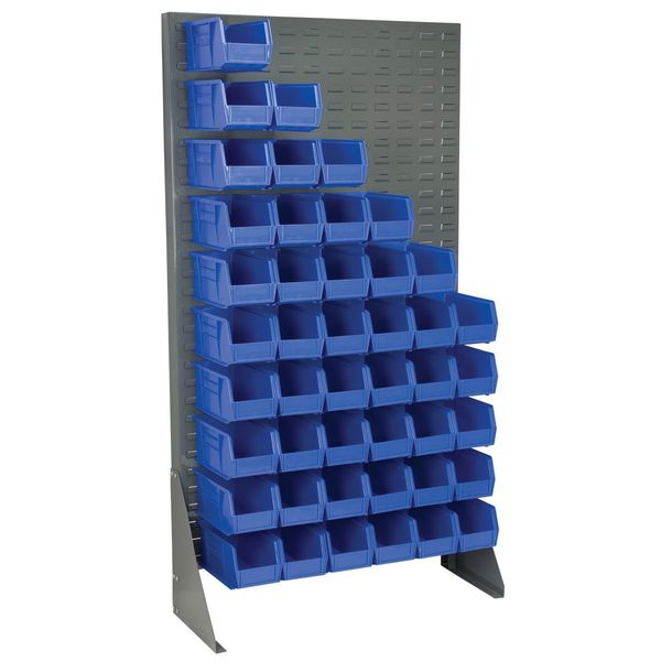 Steel Louvered Floor Rack, 36 in W x 13 1/2 in D x 66 in H, Gray