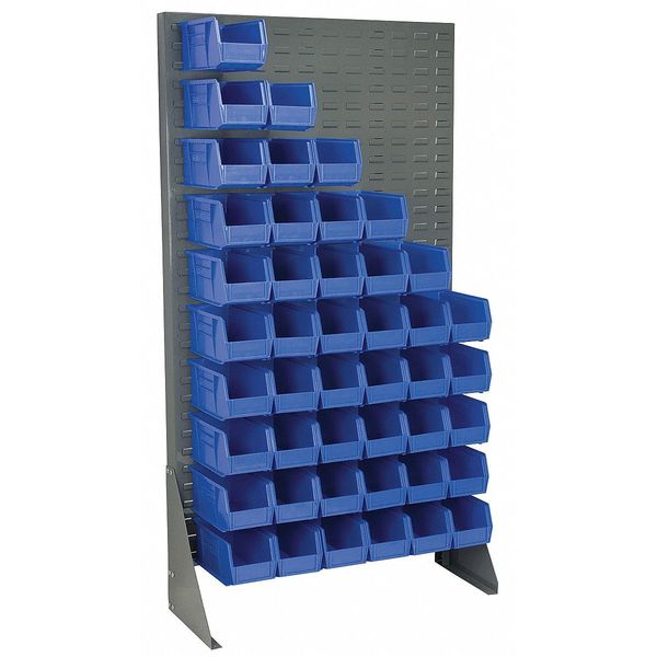 Steel Louvered Floor Rack, 36 in W x 13 1/2 in D x 66 in H, Gray