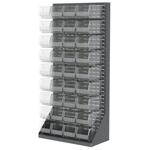 Steel Louvered Floor Rack, 36 in W x 17 in D x 75 in H, Gray