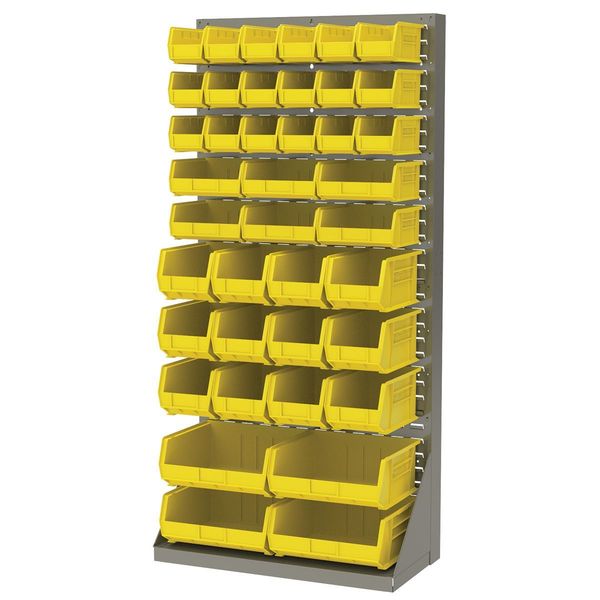 Steel Louvered Floor Rack, 36 in W x 17 in D x 75 in H, Gray