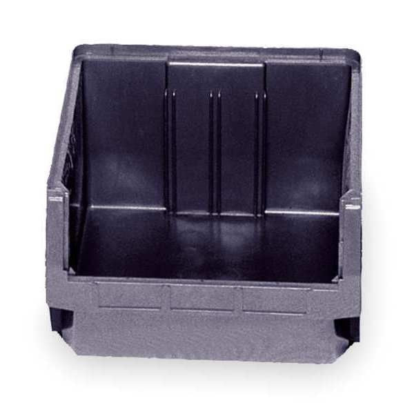 Shelf Storage Bin, Black, Polypropylene/Polyethylene, 19 3/4 in L x 18.4 in W x 11.9 in H