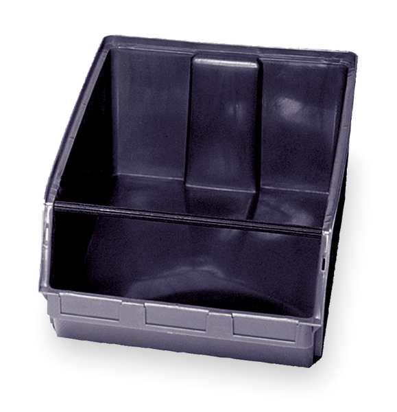 Shelf Bin With Divider, Black, Polypropylene/Polyethylene, 29 in L x 18 3/8 in W