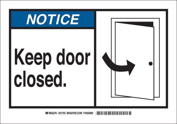 Informational Sign, 3 1/2 in Height, 5 in Width, Polyester, Rectangle, English